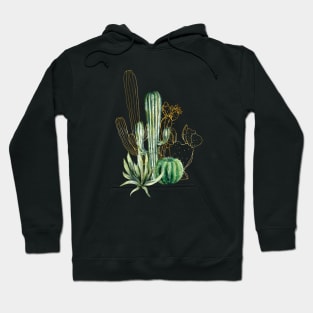 Elegant Gold Cactus Hoodie